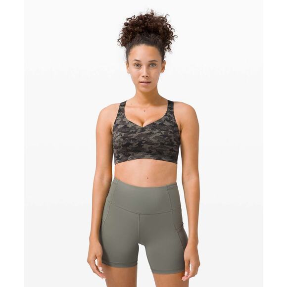 Lululemon Enlite Bra Weave High Support Collage Camo Mini Black Multi Size 32D - Picture 1 of 9